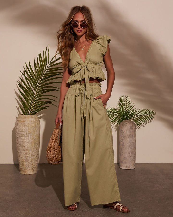 Fern Waist Tie Wide Leg Pants