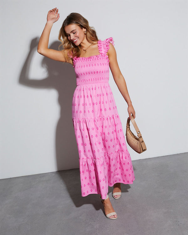 Junie Short Sleeve Maxi Dress Pink