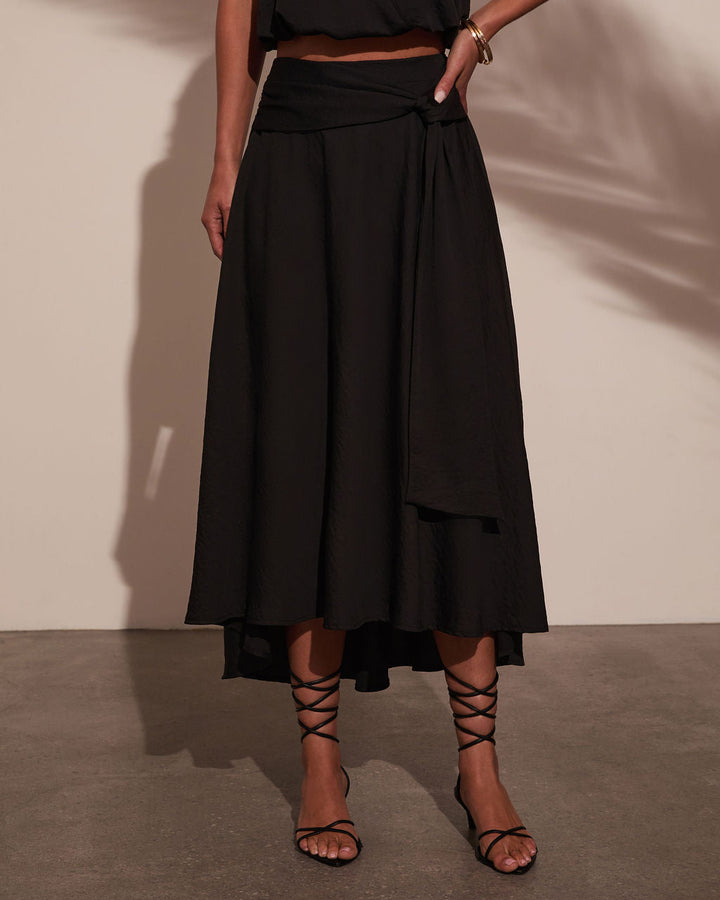 Sharena Waist Tie Midi Skirt