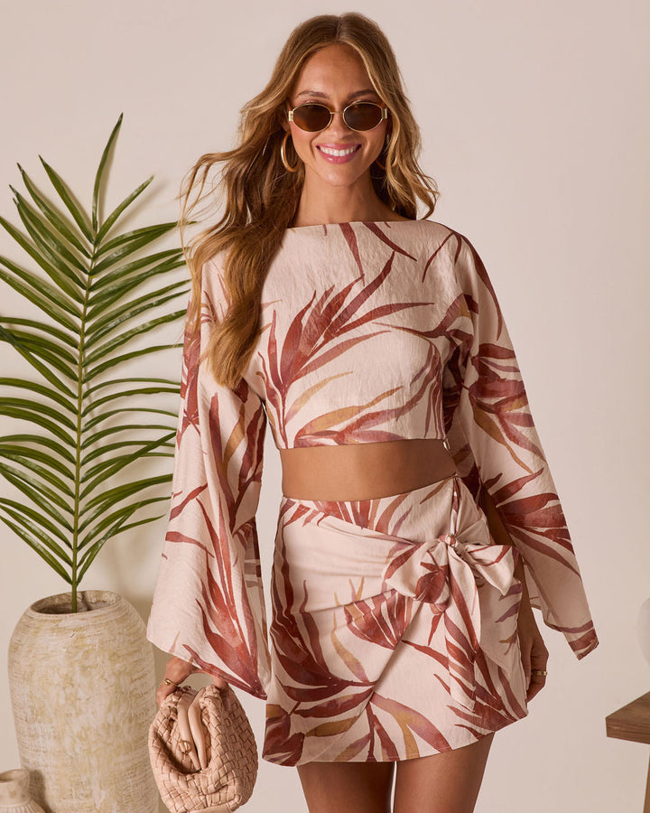 Ramiah Wrap Tropical Mini Skirt