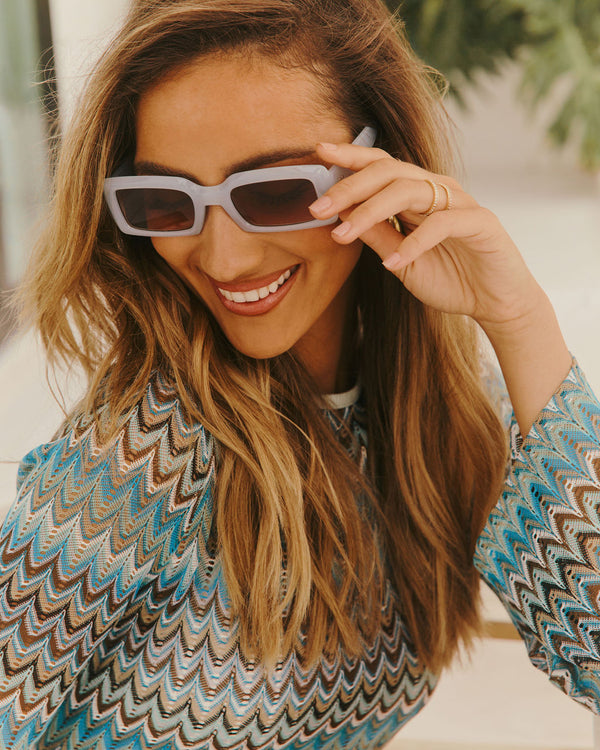 Viana Square Frame Sunglasses Blue O S