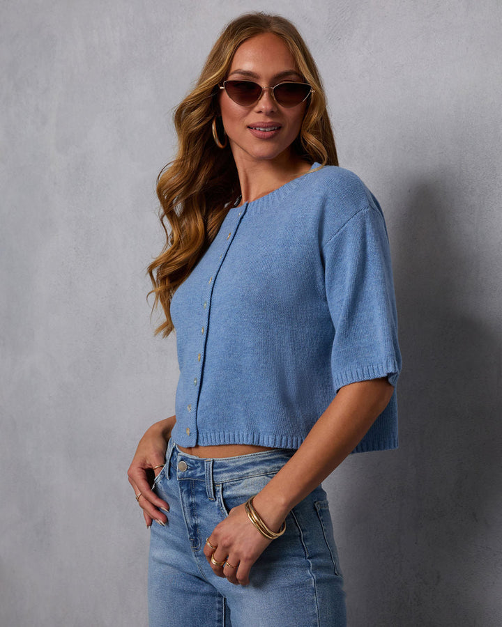 Chic Escape Button Detail Short Sleeve Cardigan