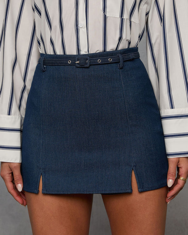 Liera Belted Mini Skort Navy