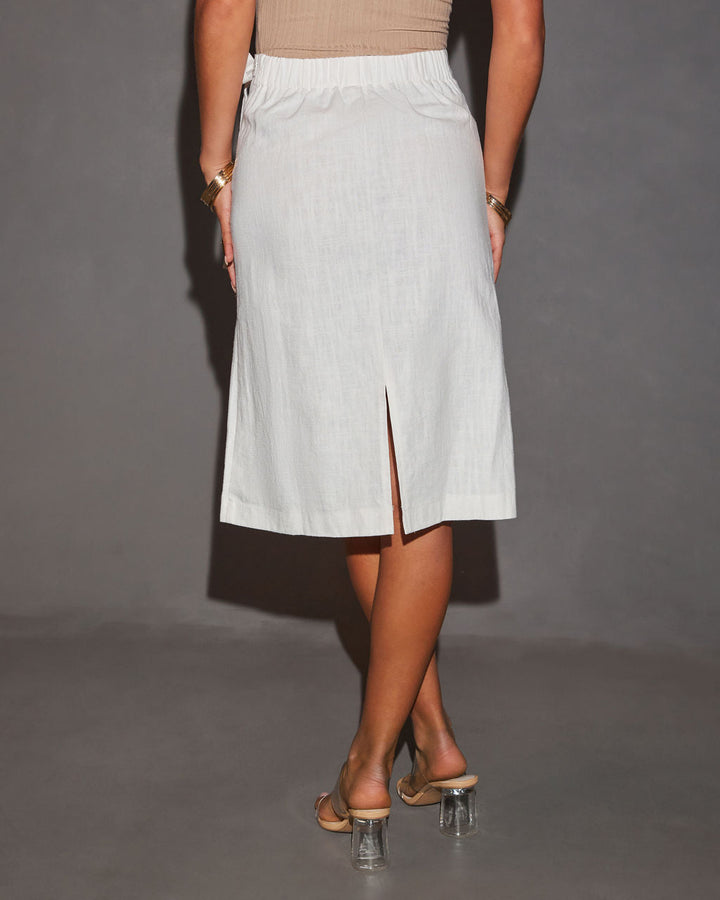 Johanna Linen Wrap Midi Skirt