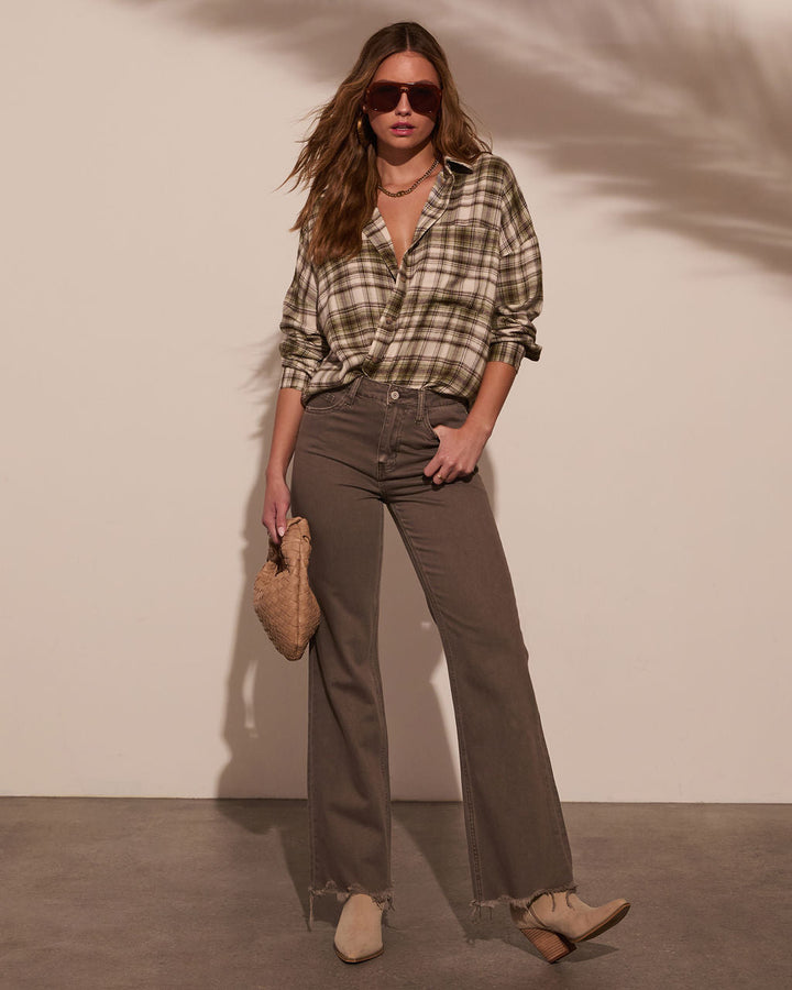Silvie Plaid Button Down Top