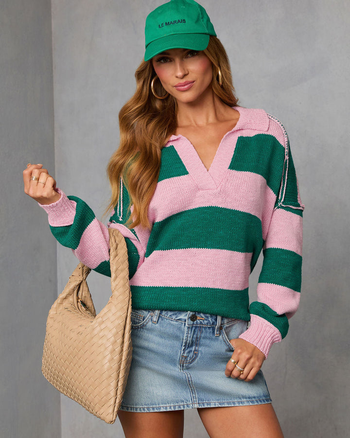 Marves Contrast Striped Sweater
