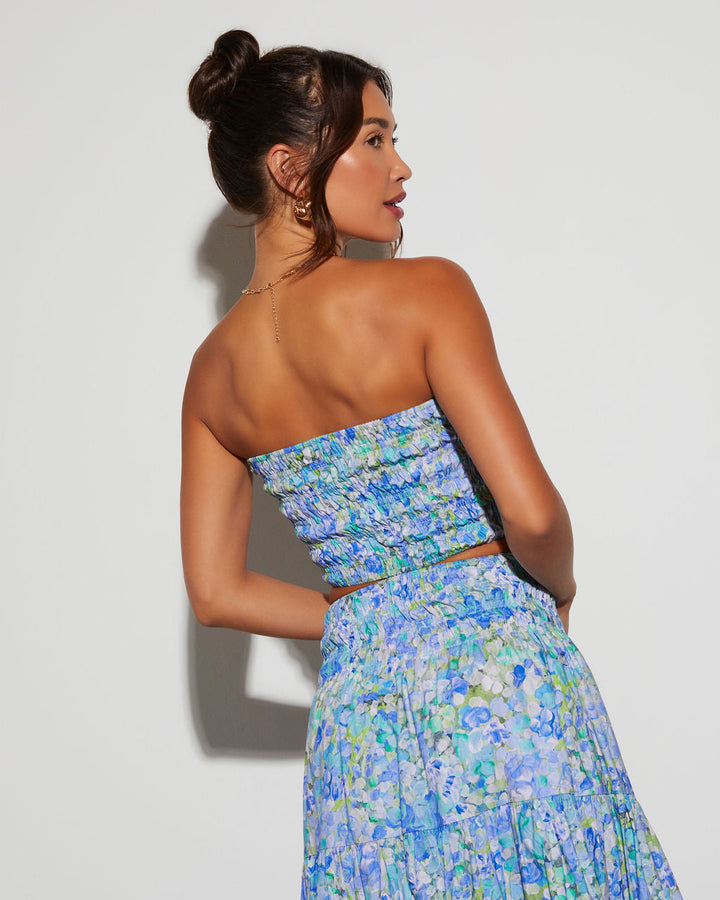 Angie Floral Cropped Tube Top