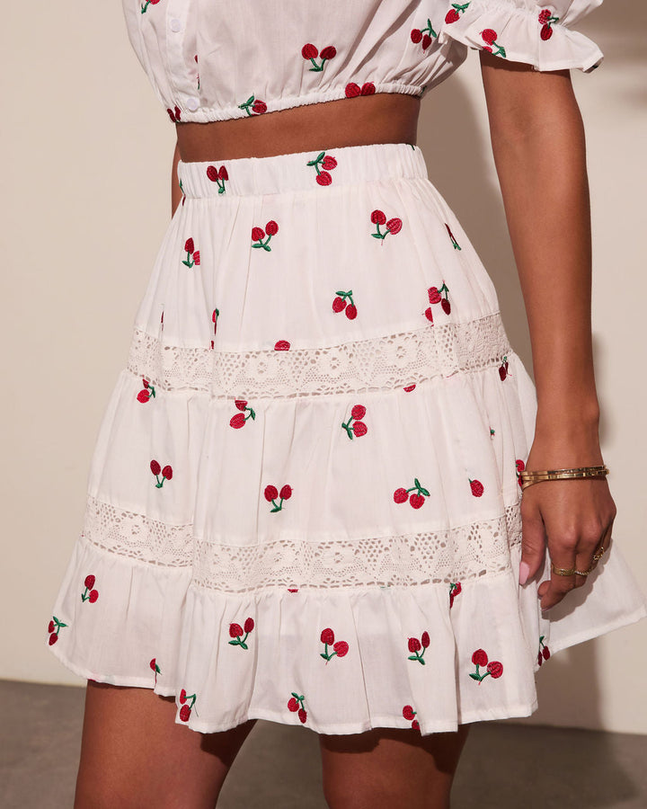 Celinea Cherry Print Mini Skirt