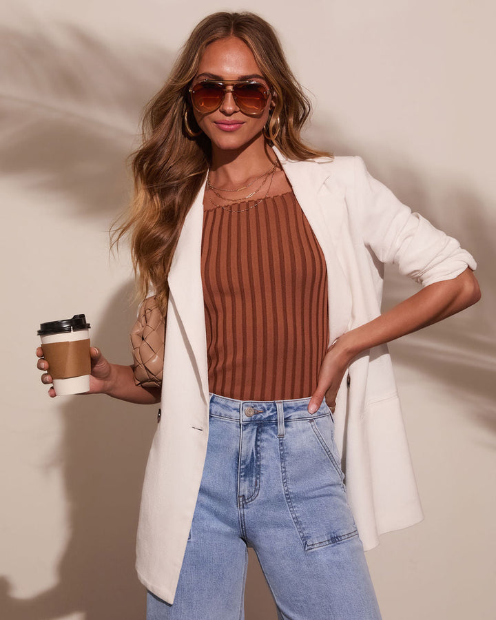 Confidence Double Breasted Linen Blazer