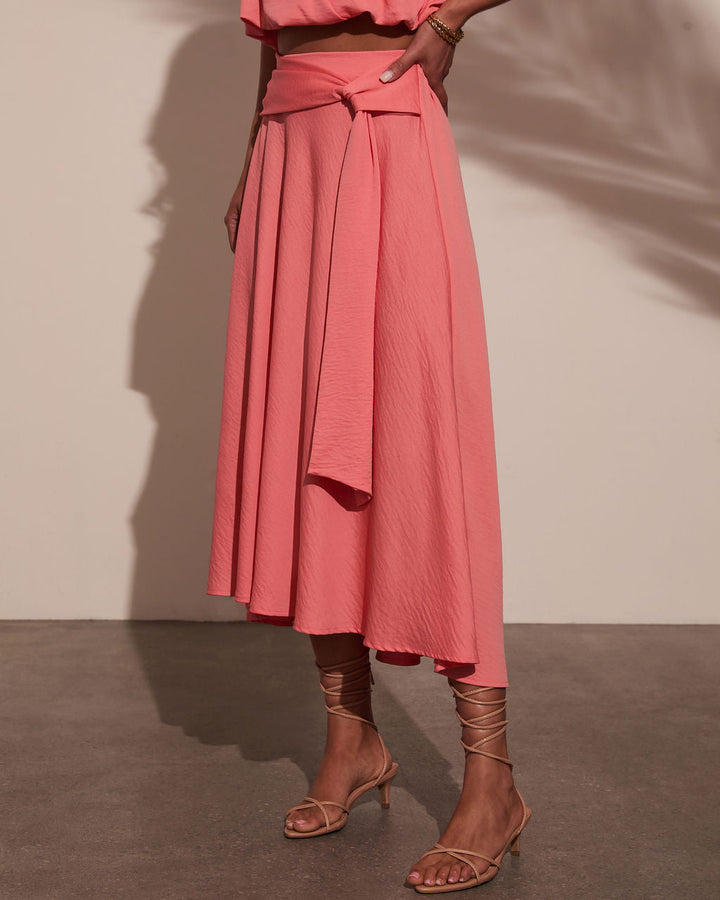 Sharena Waist Tie Midi Skirt