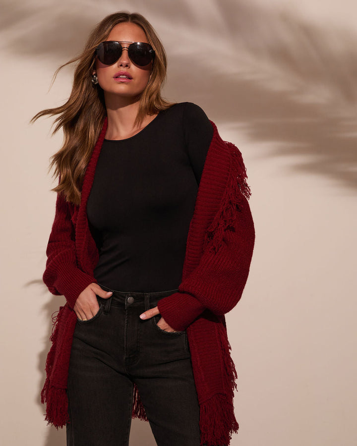Hideaway With Me Fringe Waist Tie Cardigan