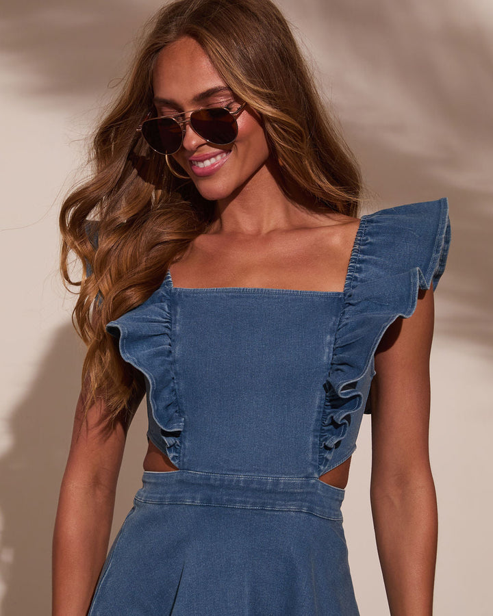 Tasha Cutout Denim Mini Dress