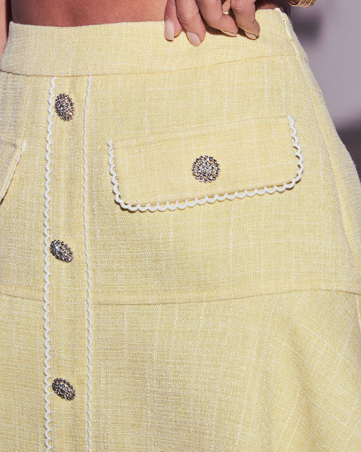 Morning Mist Tweed Mini Skirt