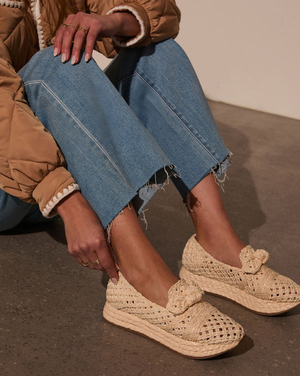 Lyla Straw Platform Bow Sneaker