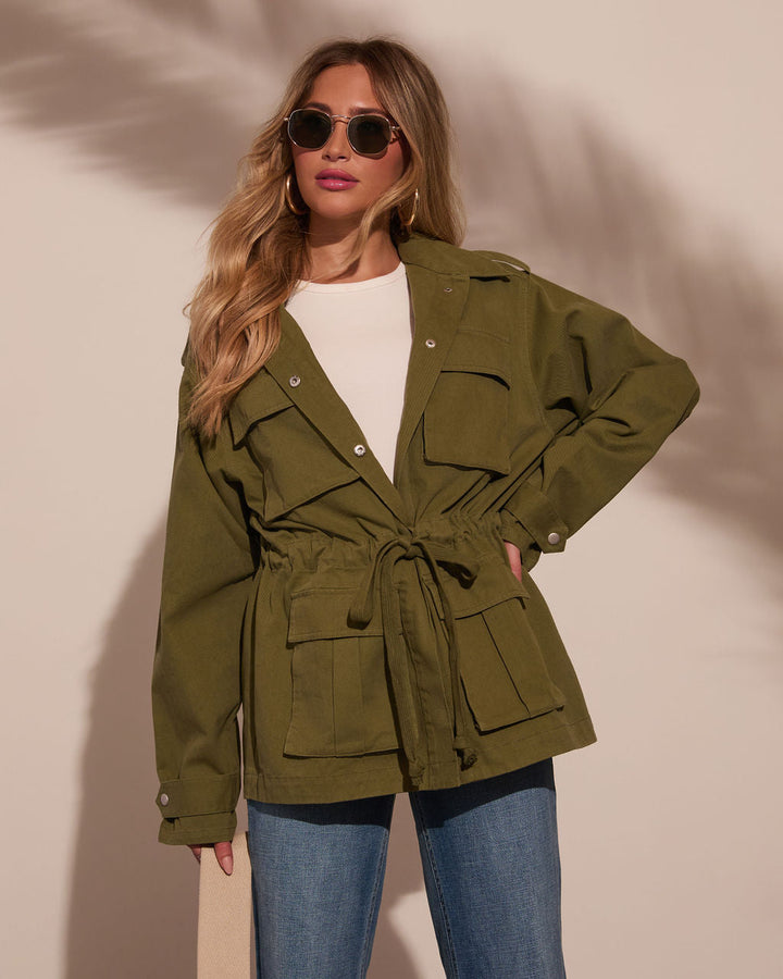 Stay Ready Cinched Waist Utility Jacket