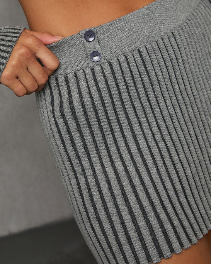 Come Closer Ribbed Mini Skirt