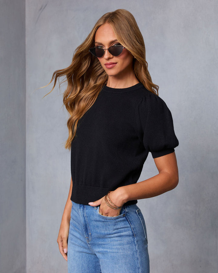Livia Puff Sleeve Knit Sweater Top