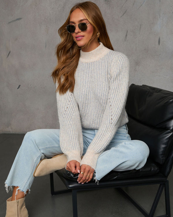 Be Your Favorite Turtleneck Sweater Grey Multi