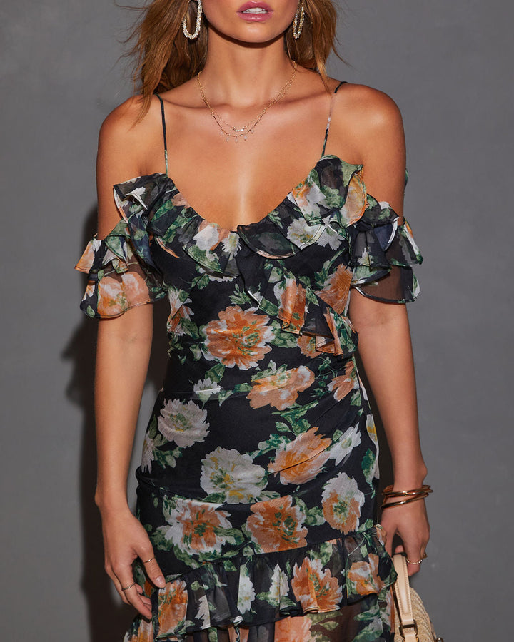 Chelsea Off The Shoulder Ruffle Maxi Dress