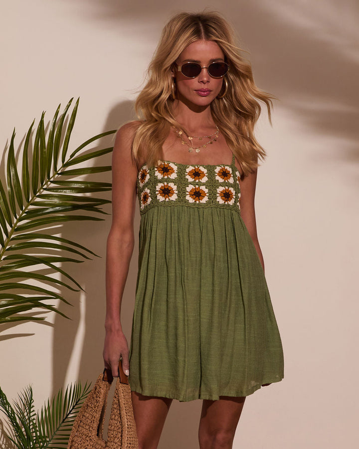 Kelilah Crochet Detail Mini Dress