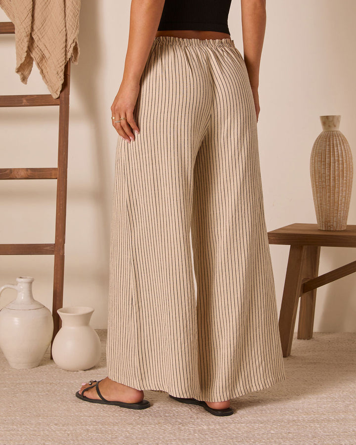 Preslen Striped Waist Tie Pants