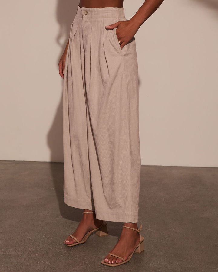 Juniper High Rise Corduroy Trouser Coconut Milk