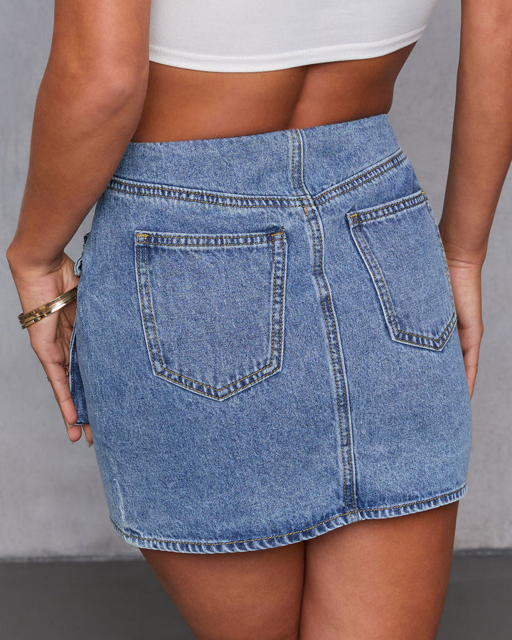Subtle Grace Pocketed Denim Mini Skirt
