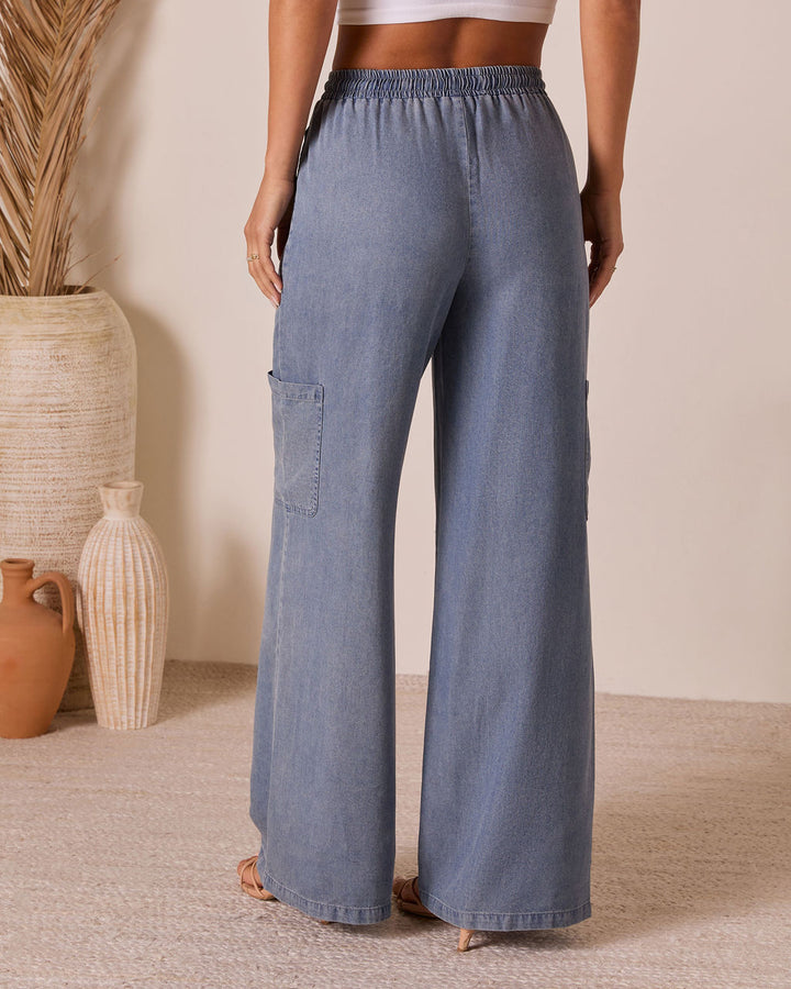 Soleena Chambray Cargo Pants