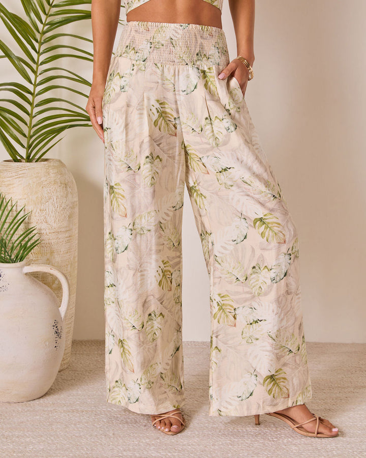Solla Smocked Wide Leg Pants