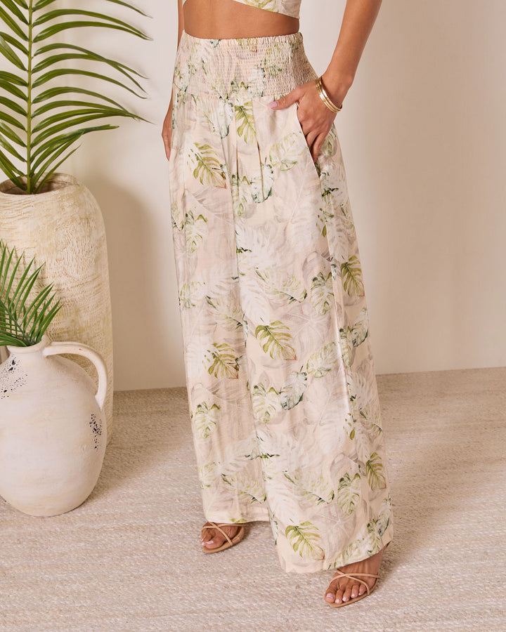 Solla Smocked Wide Leg Pants