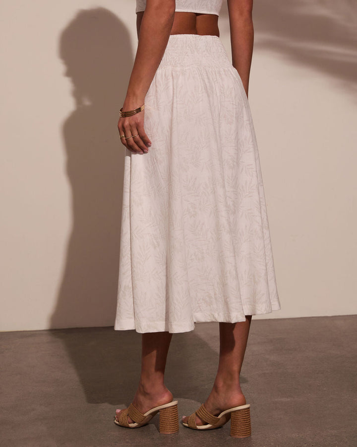 Tropical Chill Palm Midi Skirt