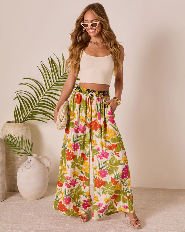 Betsie Drawstring Floral Pants Multi