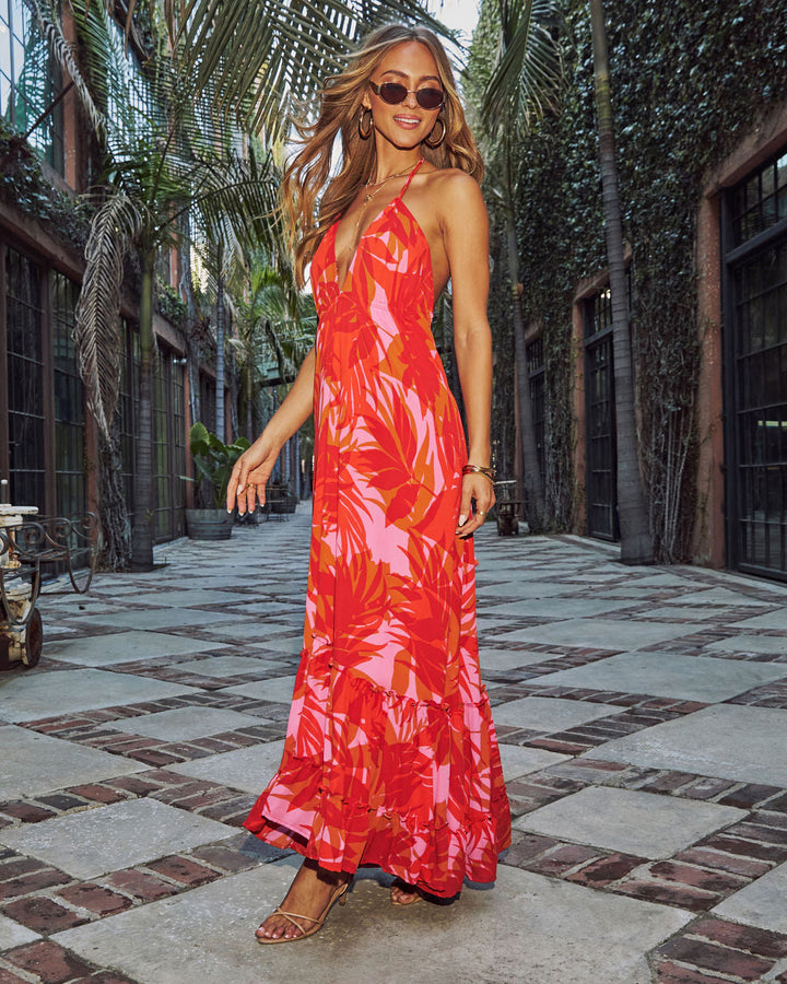 Ophira Tropical Print Maxi Dress