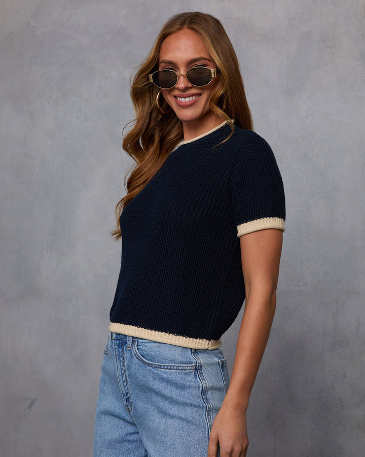 Clocking In Short Sleeve Sweater