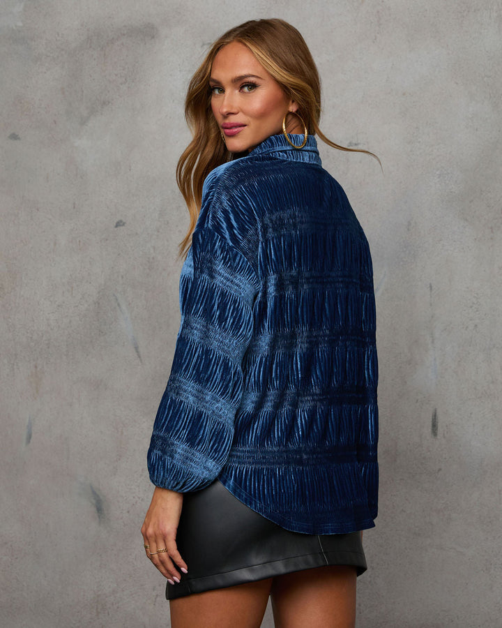 Bette Textured Velvet Button Down Top