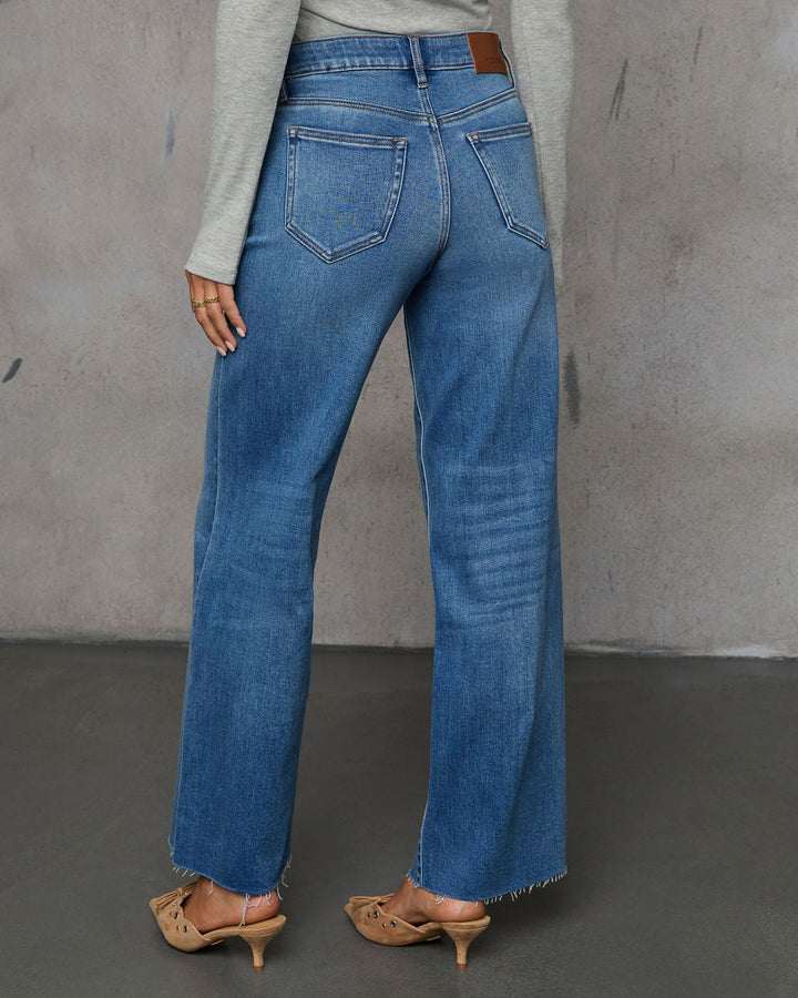 Connie Super Stretch High Rise Frayed Hem Jeans