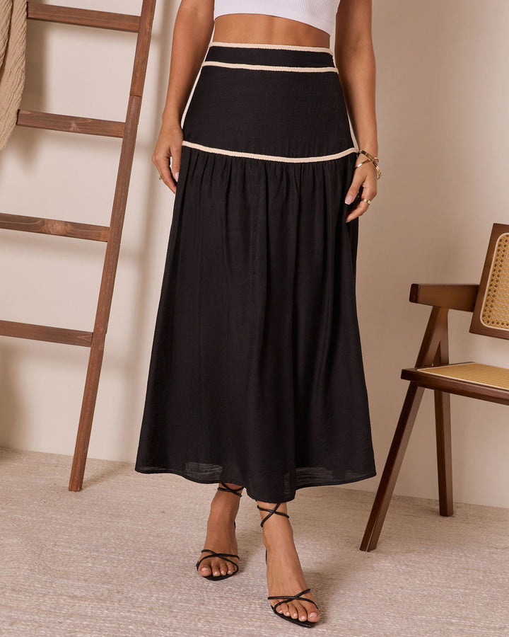 Sorrell Contrast Trim Maxi Skirt