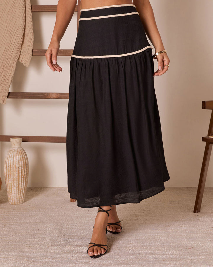 Sorrell Contrast Trim Maxi Skirt