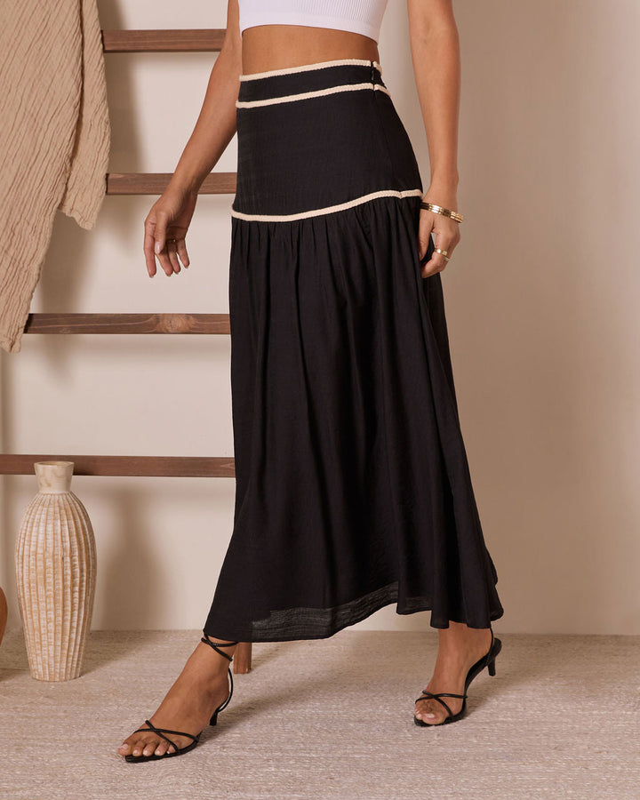 Sorrell Contrast Trim Maxi Skirt