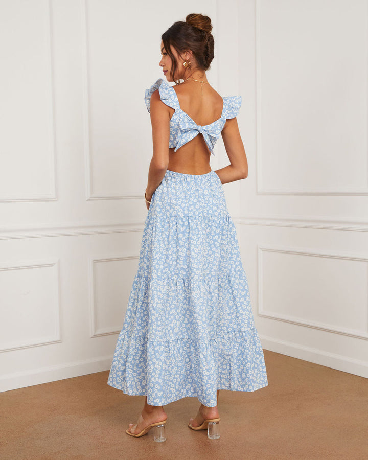 Cordelia Tiered Cut Out Back Floral Maxi Dress
