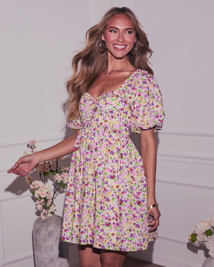 Joi Floral Babydoll Mini Dress
