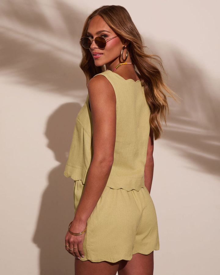 Beverlie Scallop Trim Top