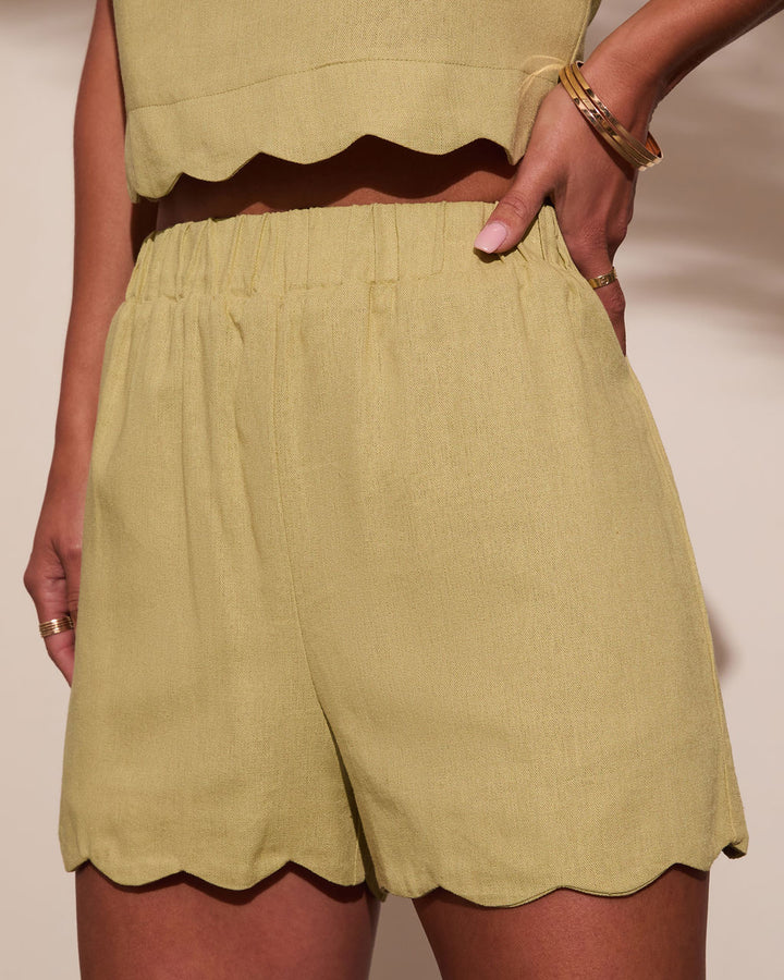 Beverlie Scallop Trim Shorts