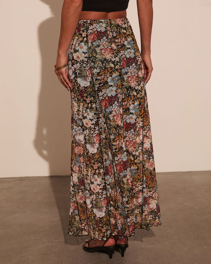 Gracie Mesh Floral Maxi Skirt