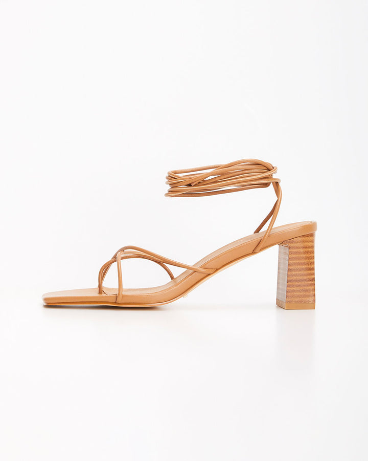 Kristyn Tie Up Block Heel Brown