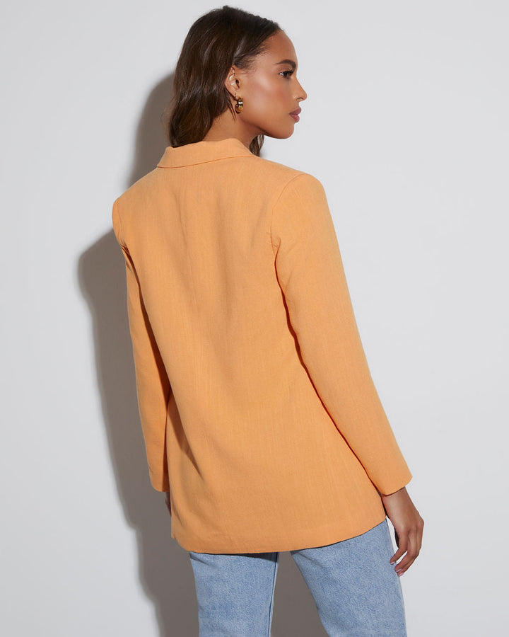 Confidence Double Breasted Linen Blazer