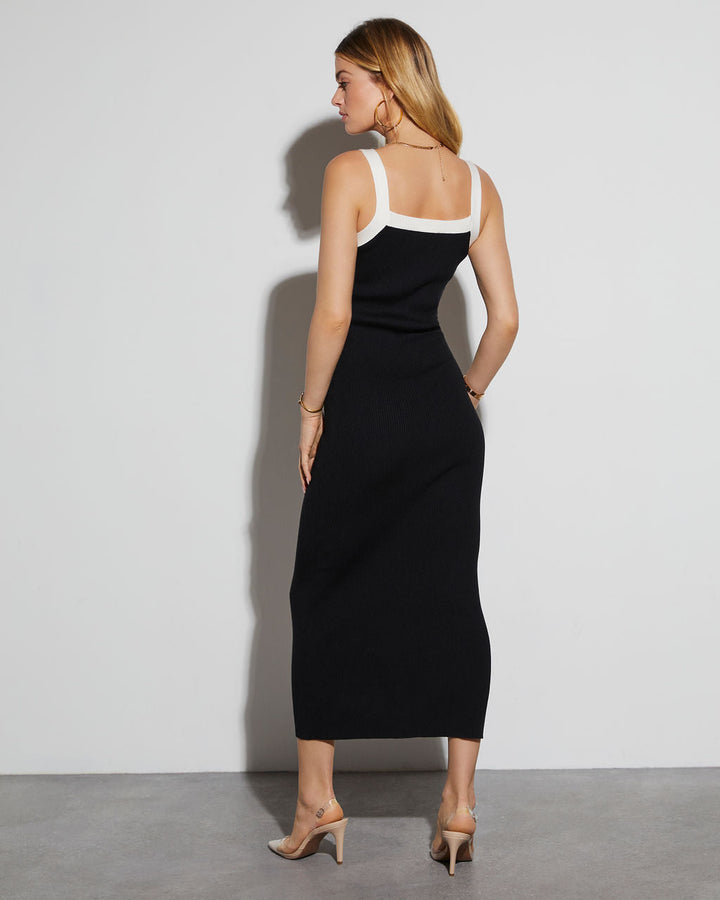 Elevated Ribbed Knit Midi Dress