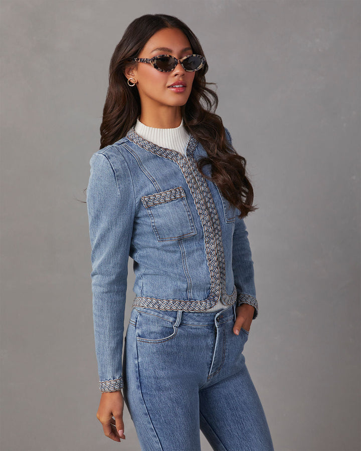 Farrow Braided Denim Tailored Jacket