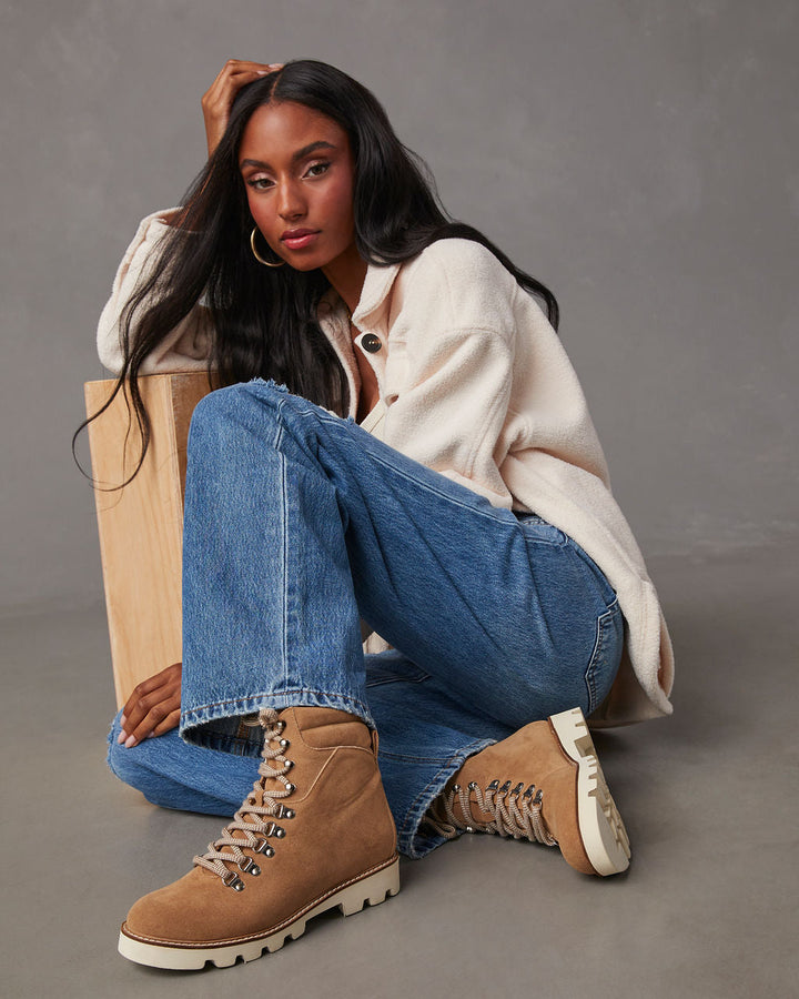 Arlene Faux Suede Lace Up Boot