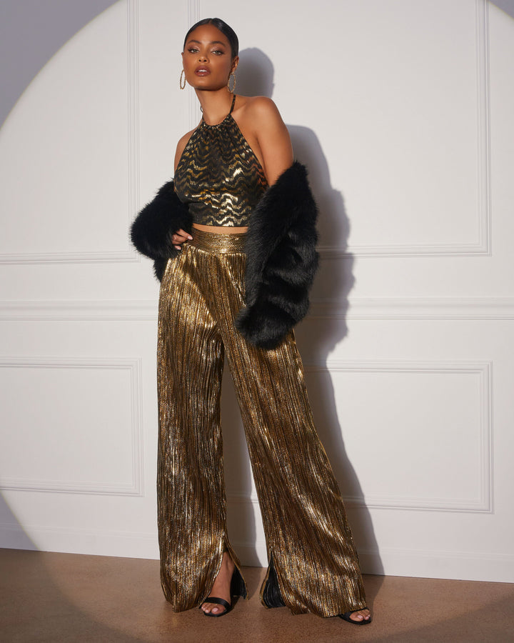 Nelson Chevron Striped Halter Top